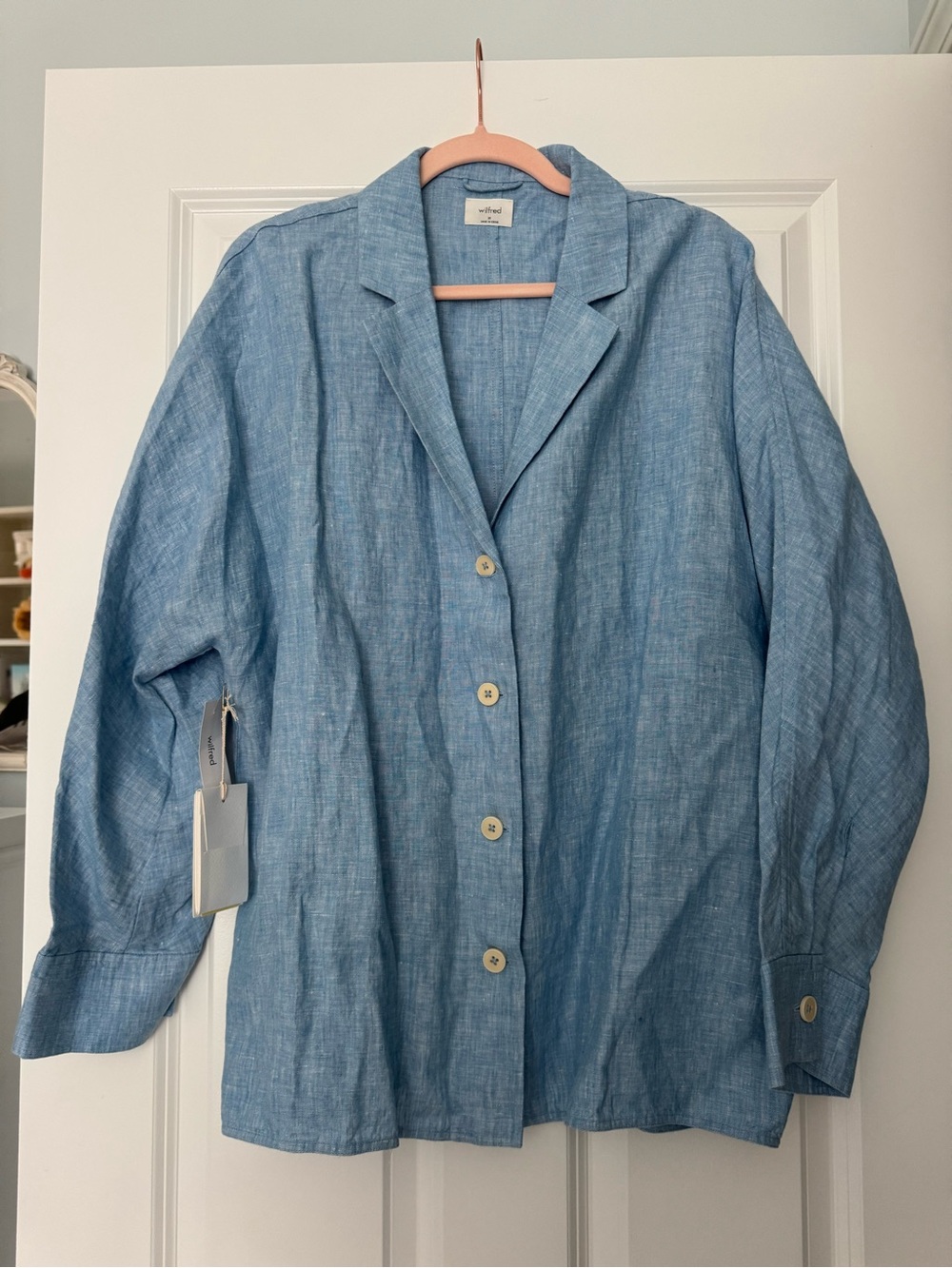 Wilfred Chambray Blue Linen Blazer